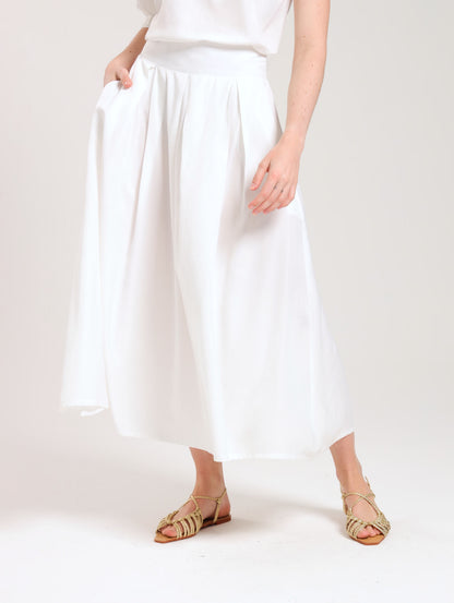 MAXI SKIRT / BONE SATIN TWILL