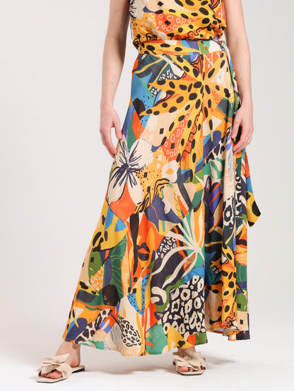 MAXI WRAP SKIRT / CARZY JUNGLE