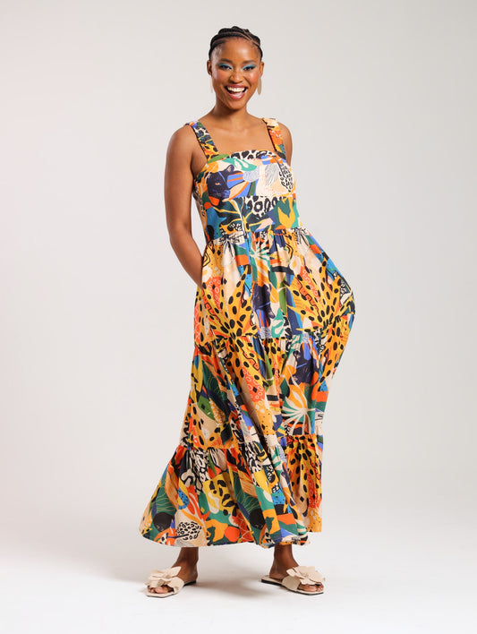 CAMI RUFFLE DRESS / CRAZY JUNGLE