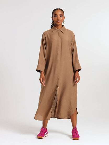 RESORT SHIRTDRESS / MOCCA TENCEL