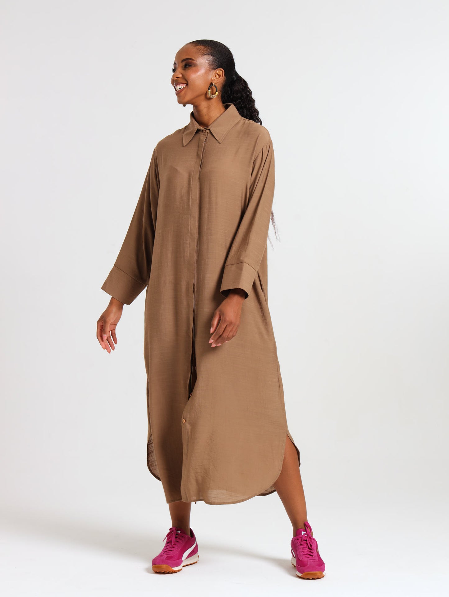 RESORT SHIRTDRESS / MOCCA TENCEL