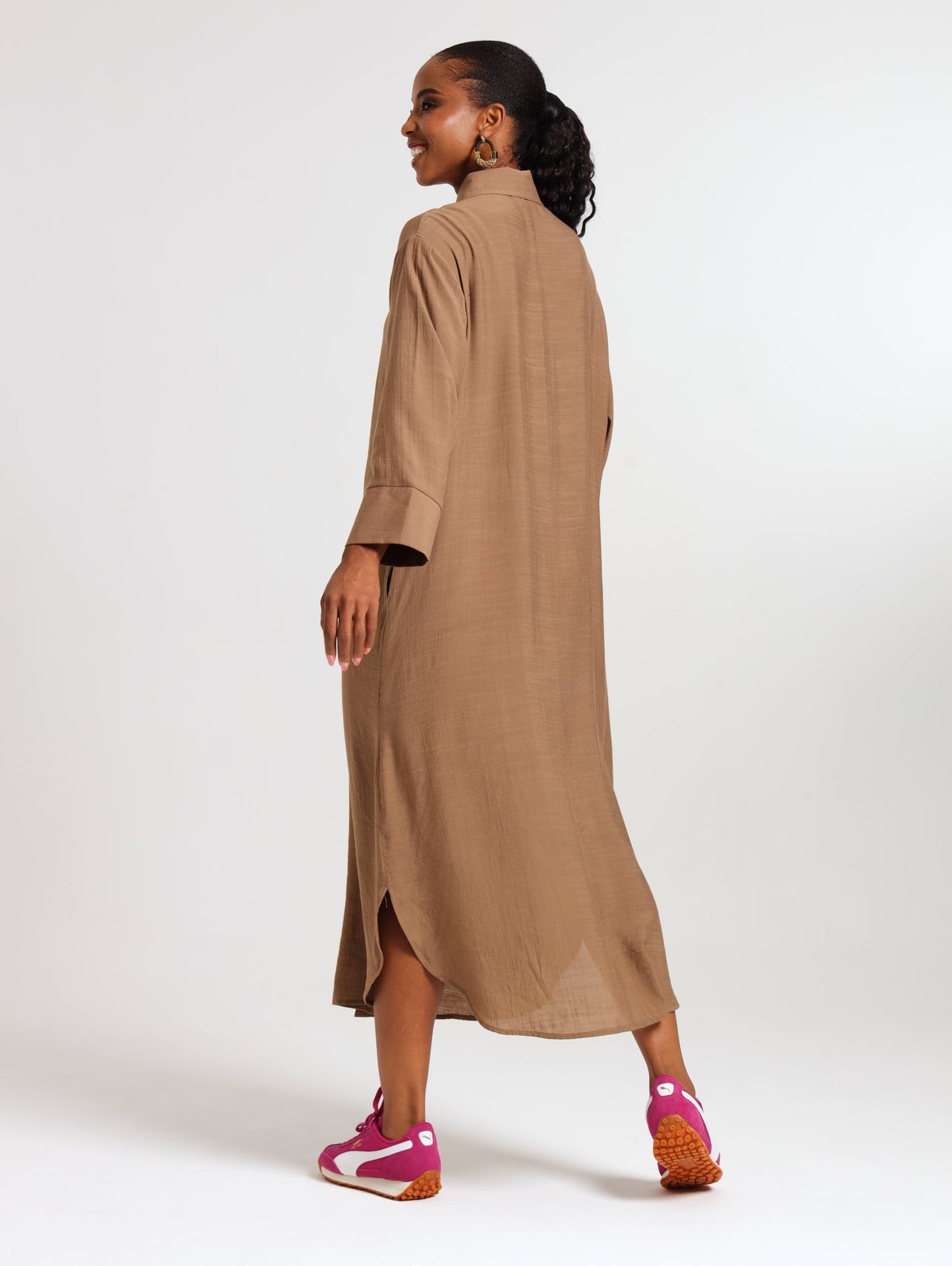 RESORT SHIRTDRESS / MOCCA TENCEL