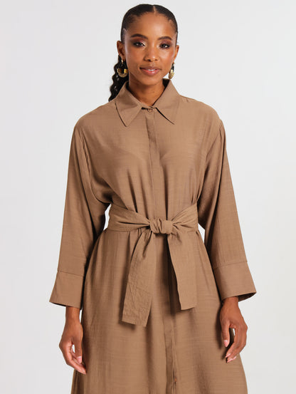 RESORT SHIRTDRESS / MOCCA TENCEL