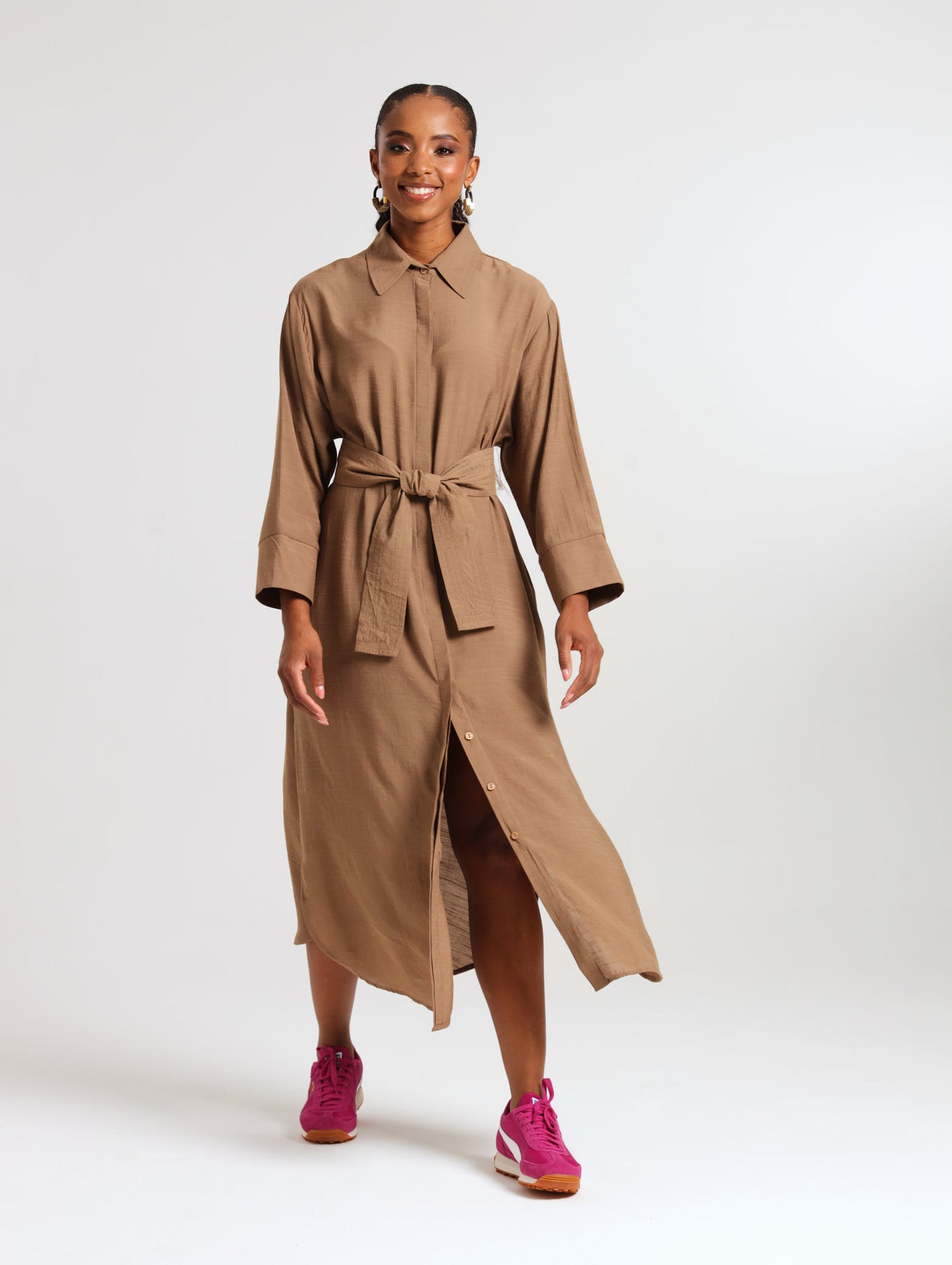 RESORT SHIRTDRESS / MOCCA TENCEL