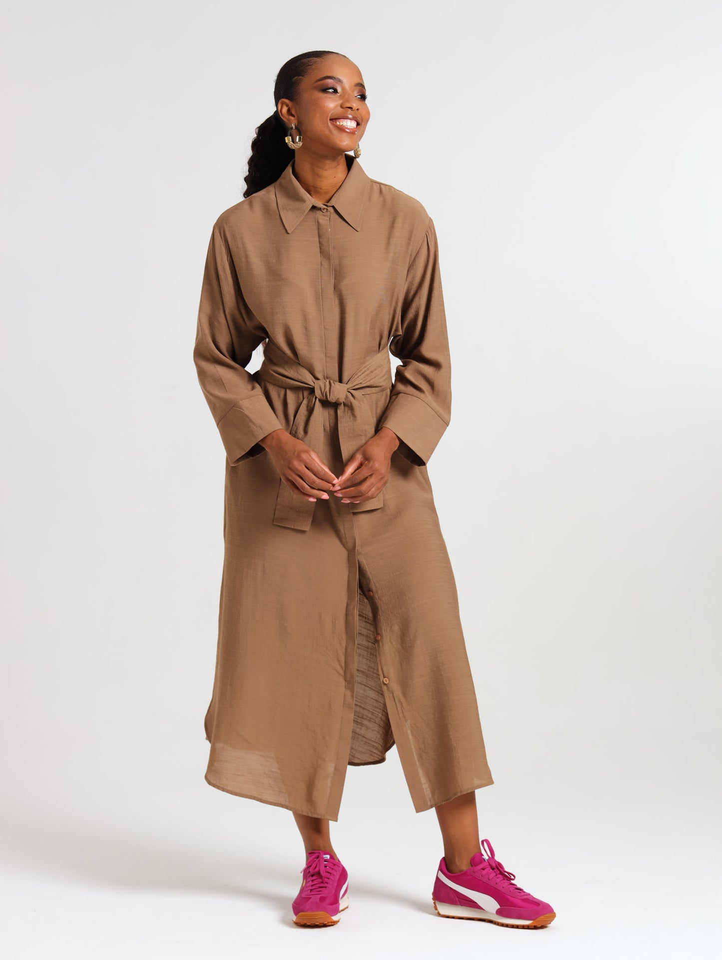 RESORT SHIRTDRESS / MOCCA TENCEL