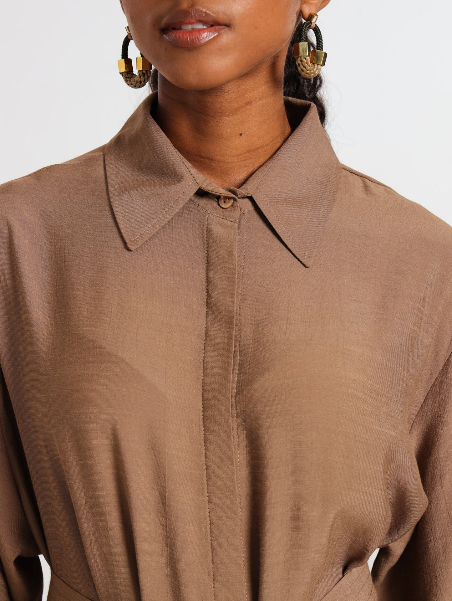 RESORT SHIRTDRESS / MOCCA TENCEL