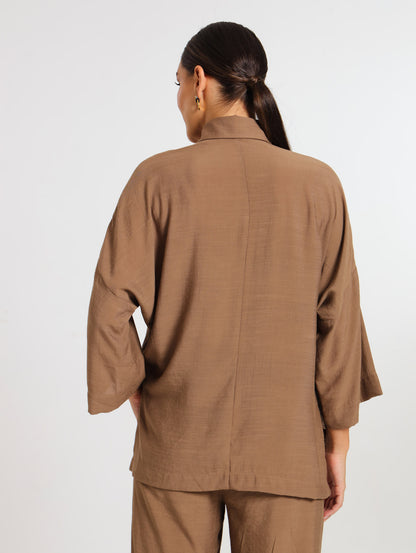 L/S HI-LO TOP / MOCCA TENCEL