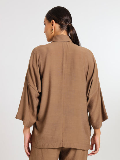 L/S HI-LO TOP / MOCCA TENCEL