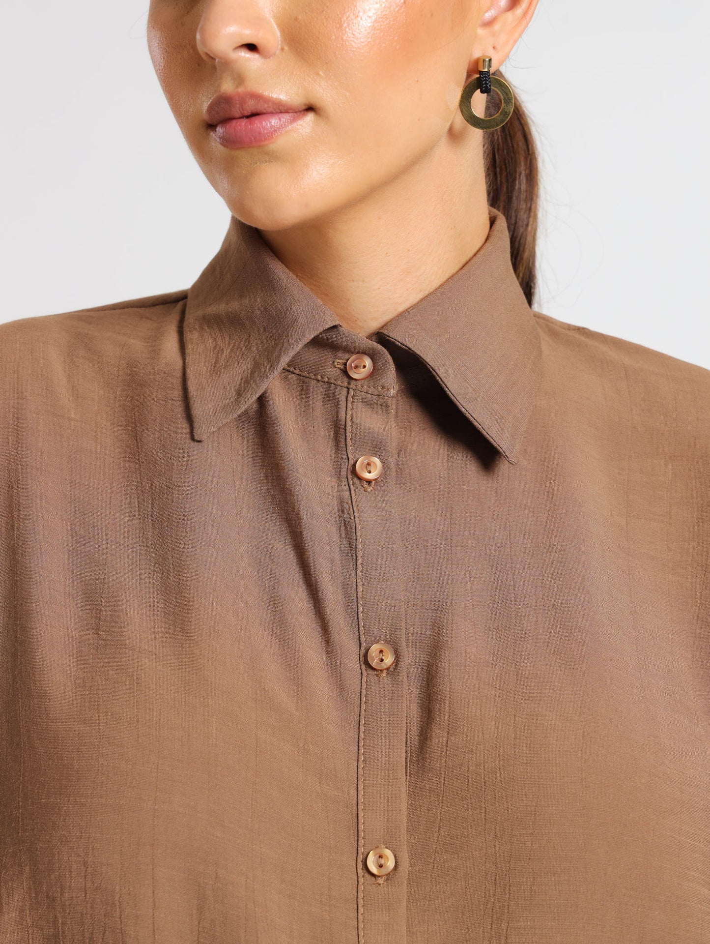 L/S HI-LO TOP / MOCCA TENCEL