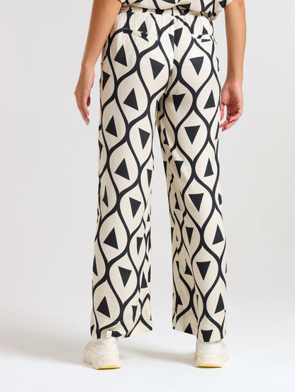 DRAWSTRING PALAZZO / ABSTRACT GEO