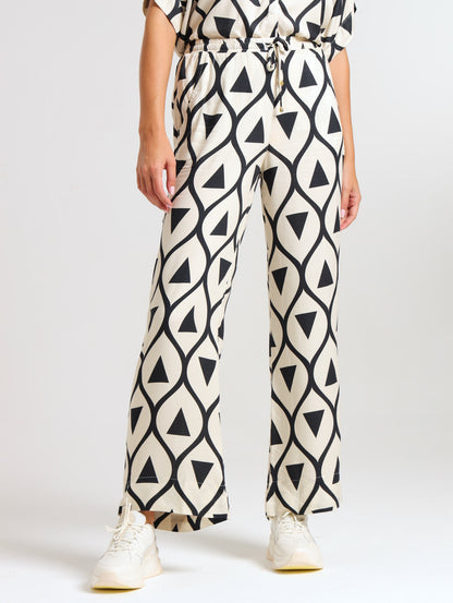 DRAWSTRING PALAZZO / ABSTRACT GEO