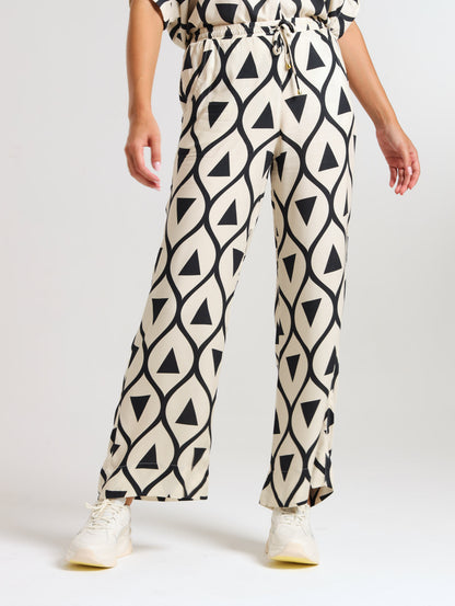 DRAWSTRING PALAZZO / ABSTRACT GEO