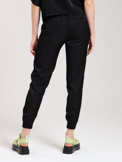 RELAXED JOGGERS / BLACK SATIN TWILL