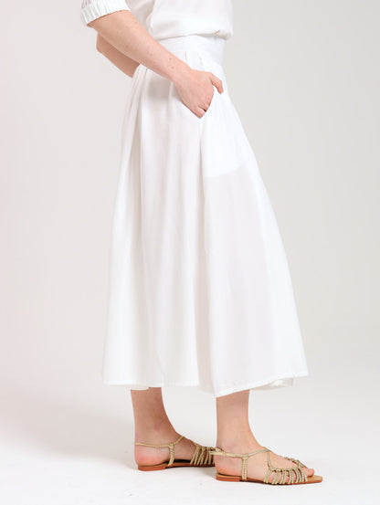 MAXI SKIRT / BONE SATIN TWILL