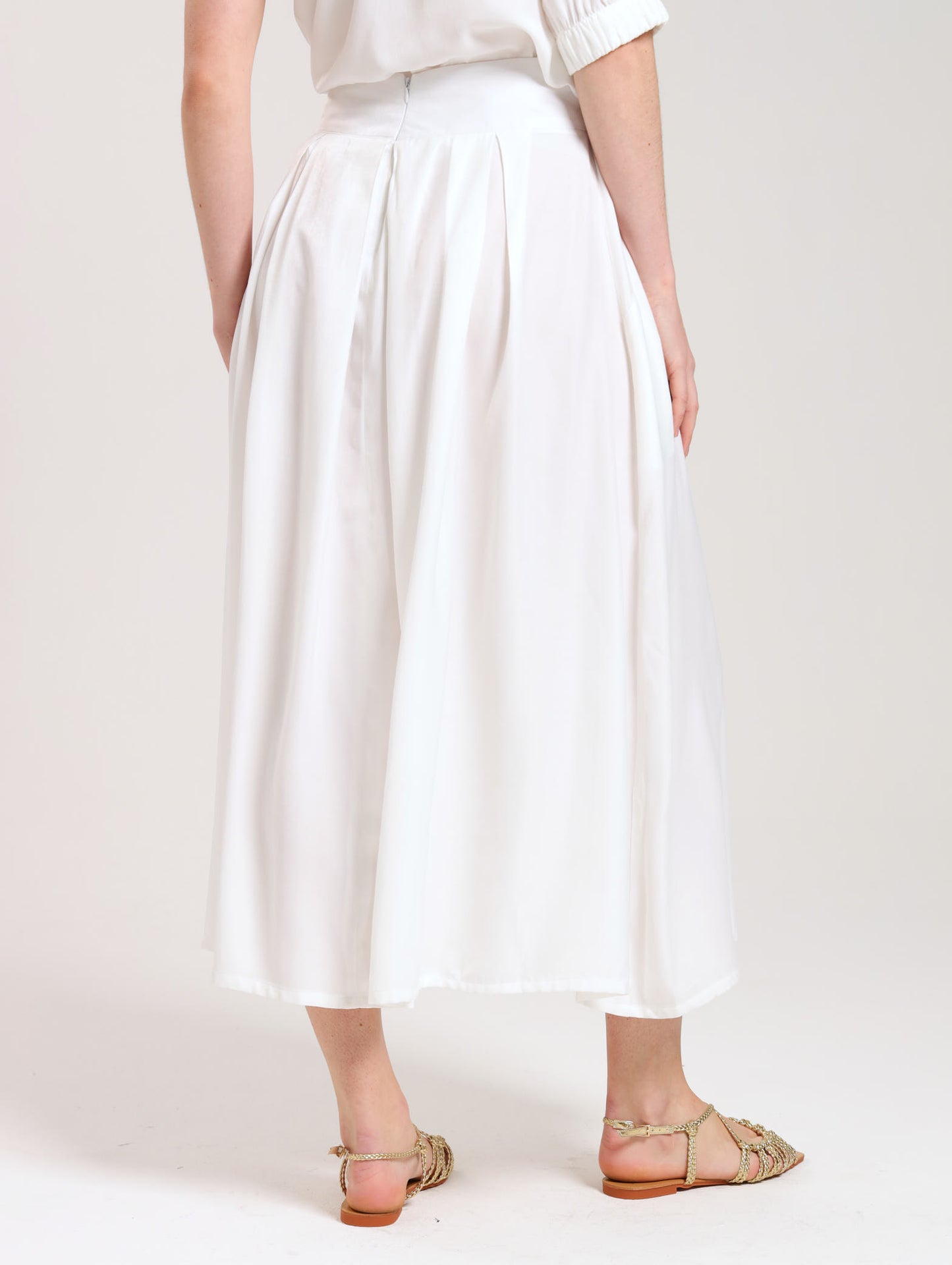 MAXI SKIRT / BONE SATIN TWILL