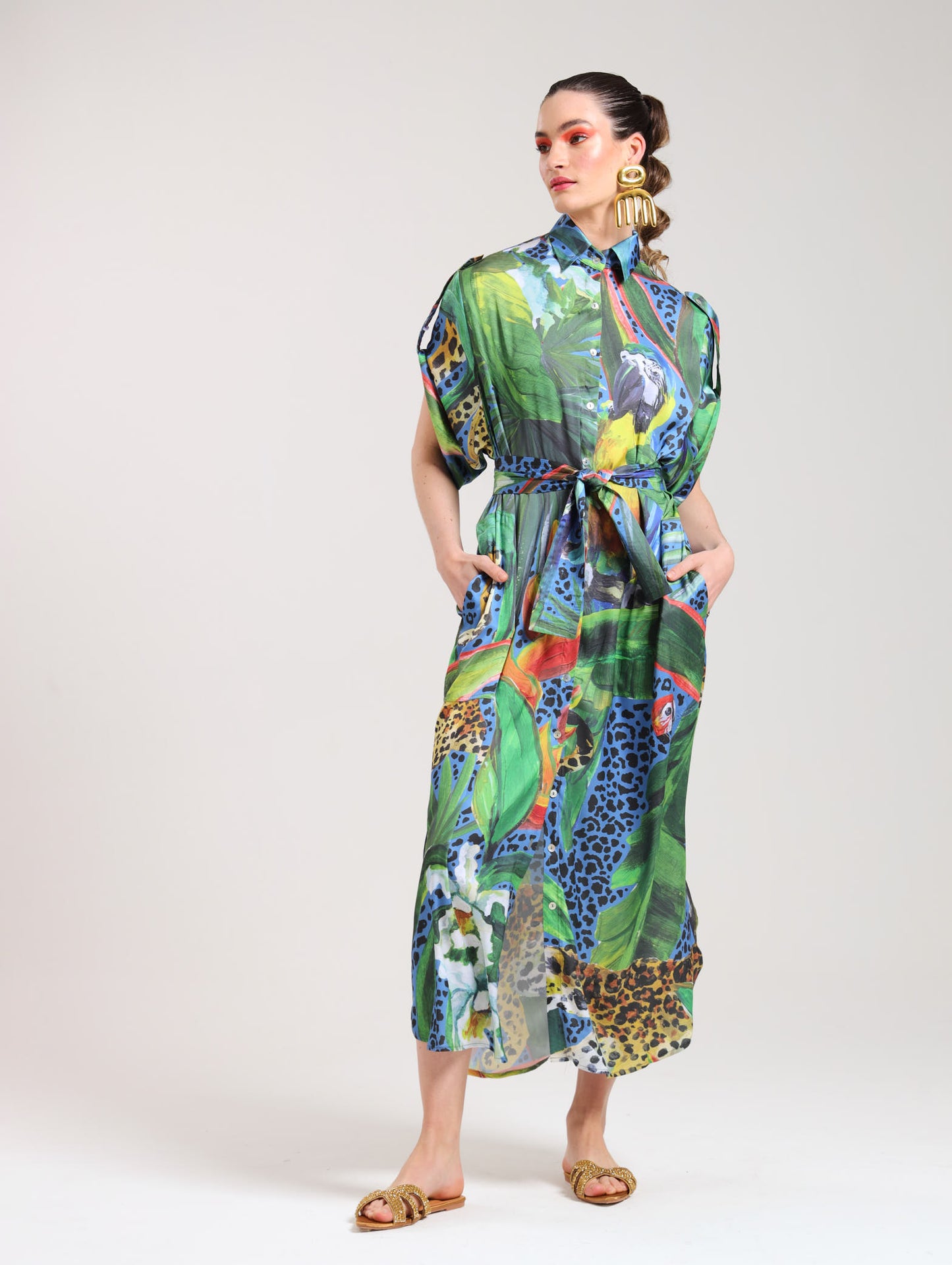 TAB DETAIL DRESS / CALL OF THE JUNGLE