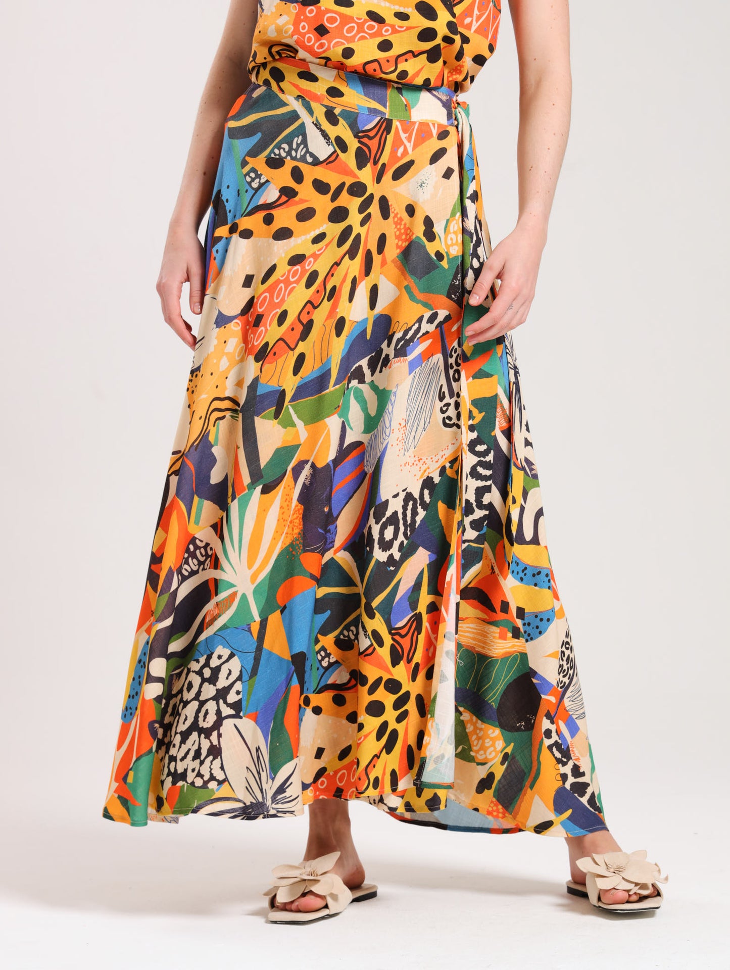 MAXI WRAP SKIRT / CARZY JUNGLE