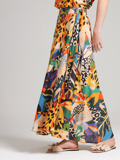 MAXI WRAP SKIRT / CARZY JUNGLE