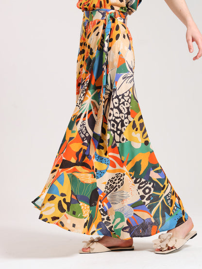 MAXI WRAP SKIRT / CARZY JUNGLE