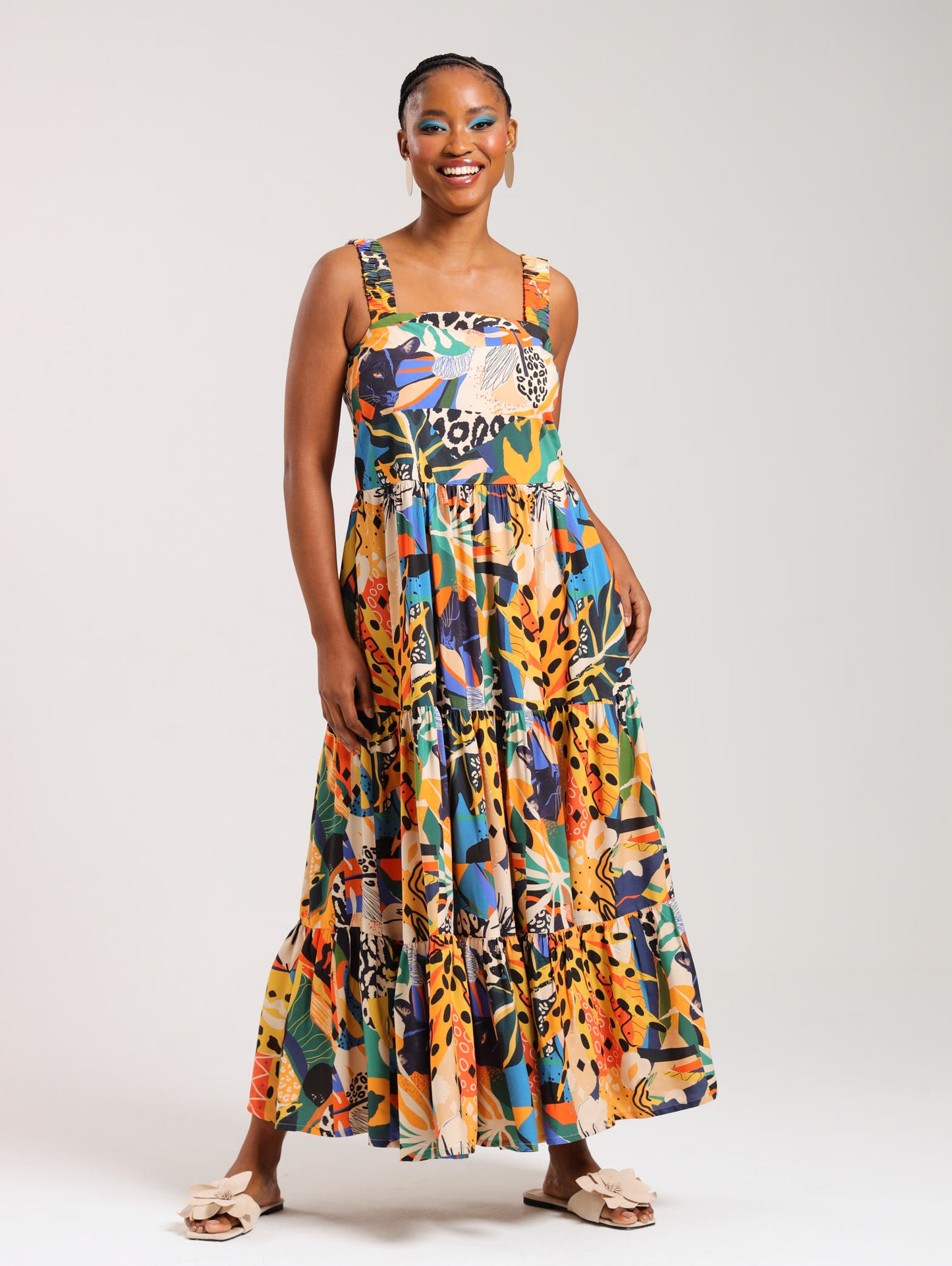 CAMI RUFFLE DRESS / CRAZY JUNGLE