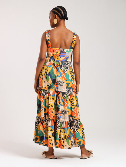 CAMI RUFFLE DRESS / CRAZY JUNGLE