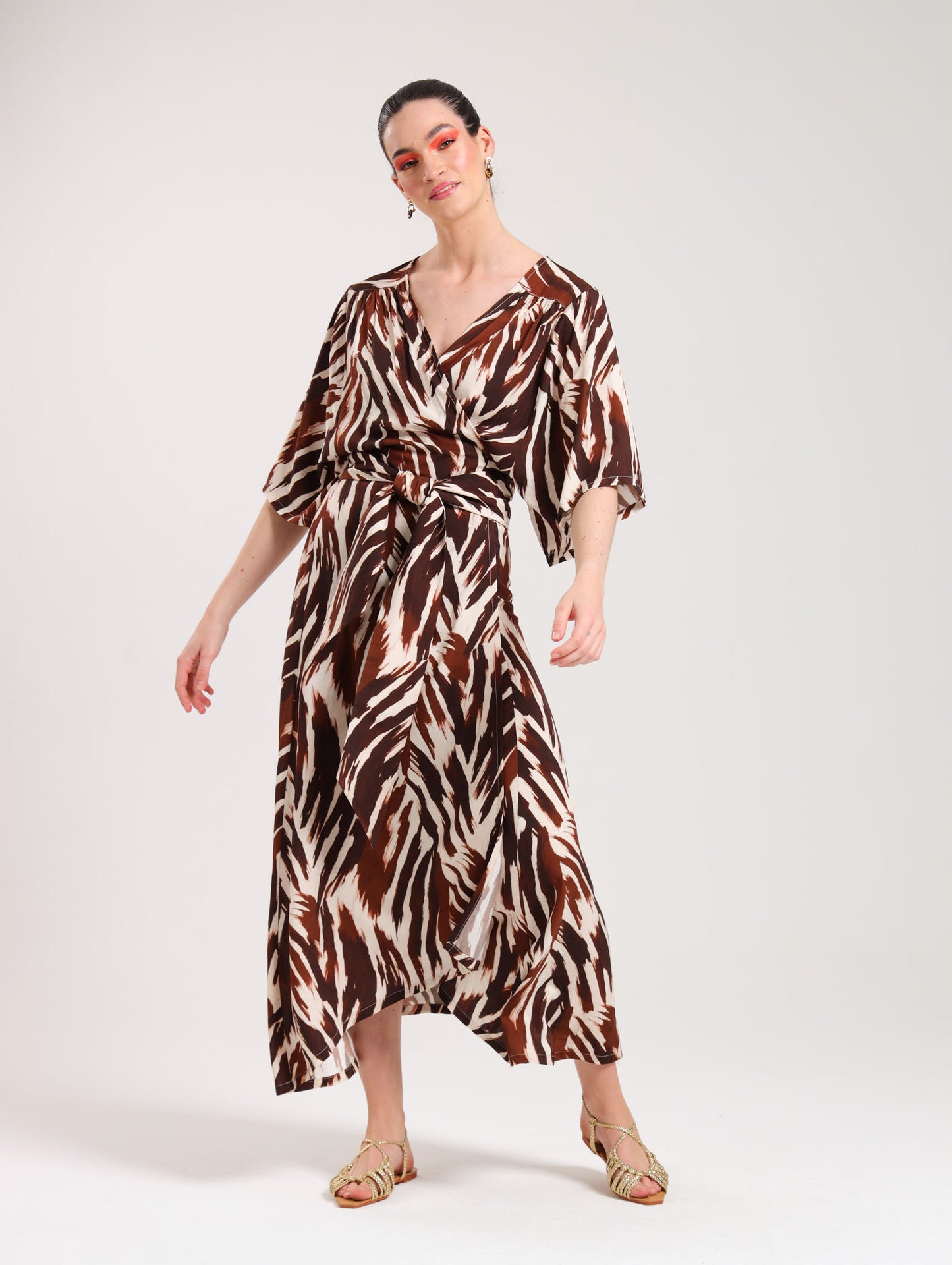 KIMONO MAXI DRESS / ABSTRACT ANIMAL