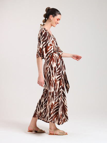 KIMONO MAXI DRESS / ABSTRACT ANIMAL