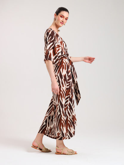 KIMONO MAXI DRESS / ABSTRACT ANIMAL